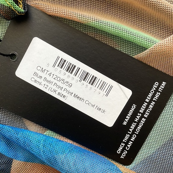 NWT PLT Abstract Mesh Crop Top - Picture 9 of 10